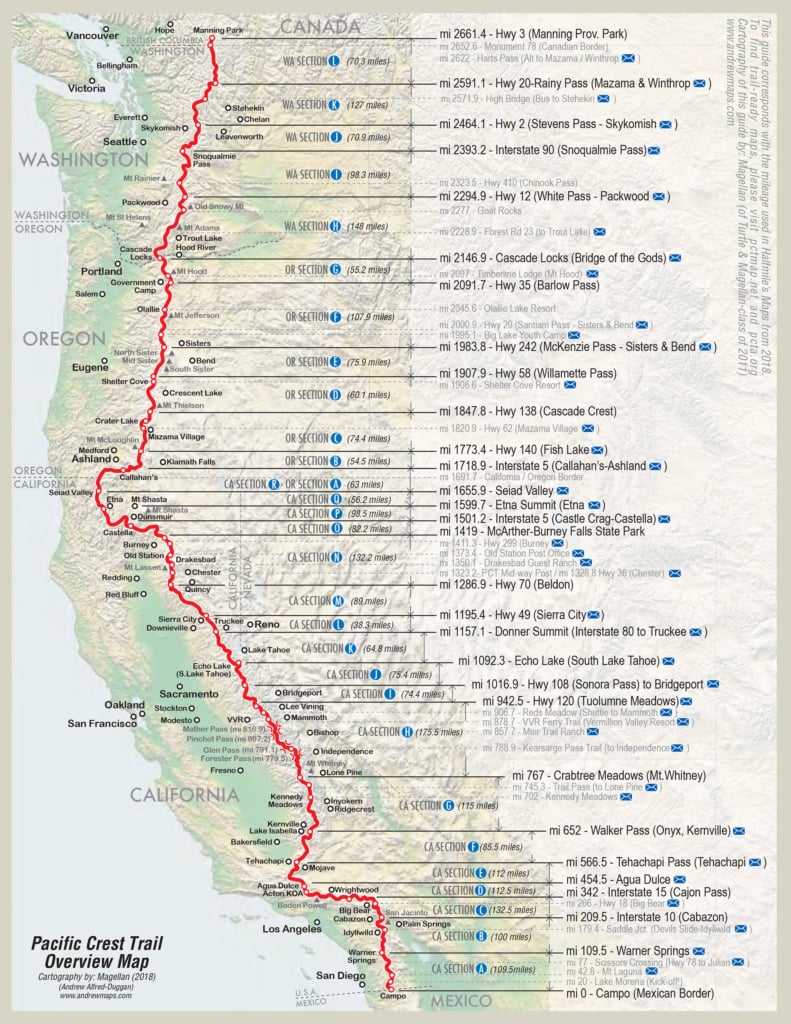 PCT resupply towns and locations - Pacific Crest Trail Association